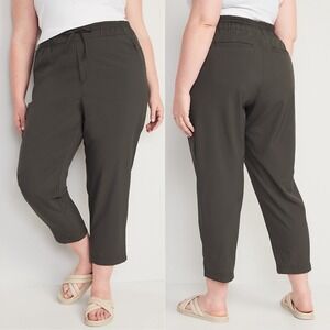 Old Navy StretchTech Wide Leg Cargo‎ Pants Green Womens 2X Lost Woods Technical